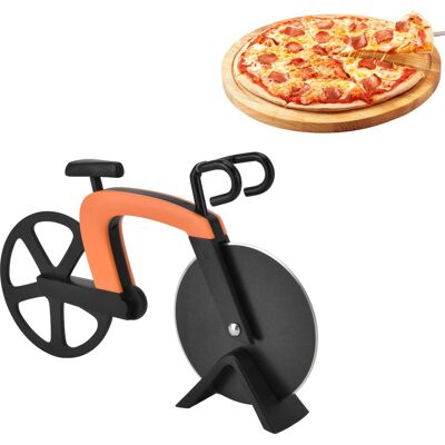 JUTE Pizzaschneider, Kreatives Küchengerät, Fahrradförmiger Pizzaschneider, Orange JUTE Pizzaschneider, Kreatives Küchengerät, Fahrradförmiger Pizzaschneider, Orange