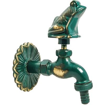 Tecuro - Nostalgie-auslaufventil Frosch Mit Ø 80 Mm Wandrosette, Messing Patiniert Tecuro - Nostalgie-auslaufventil Frosch Mit Ø 80 Mm Wandrosette, Messing Patiniert