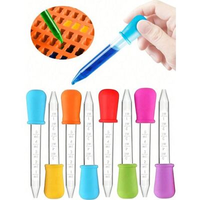 NONAME 6 Silikonpipetten Für Flüssigkeiten, 5 Ml Transparente Medizinische Pipette, Farbiges Pipettenwerkzeug, Kalibrierte Silikonpipette, Pipette Zum Abfüllen Von Kosmetikessenzen (farbe Zufällig) NONAME 6 Silikonpipetten Für Flüssigkeiten, 5 Ml Transparente Medizinische Pipette, Farbiges Pipettenwerkzeug, Kalibrierte Silikonpipette, Pipette Zum Abfüllen Von Kosmetikessenzen (farbe Zufällig)