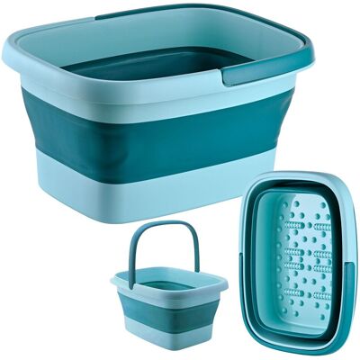 Relaxdays Fußbadewanne, Faltbar, Noppen, Henkel, Hxbxt: 23 X 42,5 X 32,5 Cm, Wanne Für Fußbad, Fußpflege, Türkisblau Relaxdays Fußbadewanne, Faltbar, Noppen, Henkel, Hxbxt: 23 X 42,5 X 32,5 Cm, Wanne Für Fußbad, Fußpflege, Türkisblau