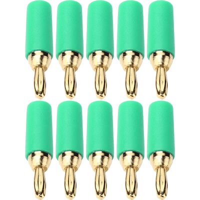 HEAT 10-teiliges Bananenstecker-set (2,5 Mm), Vergoldetes Messing, Lötanschluss, Grün HEAT 10-teiliges Bananenstecker-set (2,5 Mm), Vergoldetes Messing, Lötanschluss, Grün
