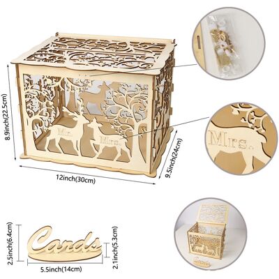 HEAT Rustikale Diy-hochzeitskartenbox Aus Holz, Geschenkkartenhalter Für Hochzeiten, Babypartys, Geburtstage Und Schulabschlüsse HEAT Rustikale Diy-hochzeitskartenbox Aus Holz, Geschenkkartenhalter Für Hochzeiten, Babypartys, Geburtstage Und Schulabschlüsse