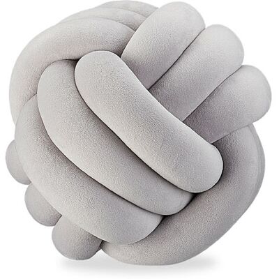 RELAXDAYS Knotenkissen, Geknotetes Kissen Für Sofa, Bett, Dekorativ, Skandinavisch, Zierkissen Knoten, Ø 25 Cm, Grau RELAXDAYS Knotenkissen, Geknotetes Kissen Für Sofa, Bett, Dekorativ, Skandinavisch, Zierkissen Knoten, Ø 25 Cm, Grau