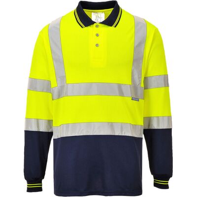 Portwest Langarm-bi-color-polo Gelb/navy L Portwest Langarm-bi-color-polo Gelb/navy L