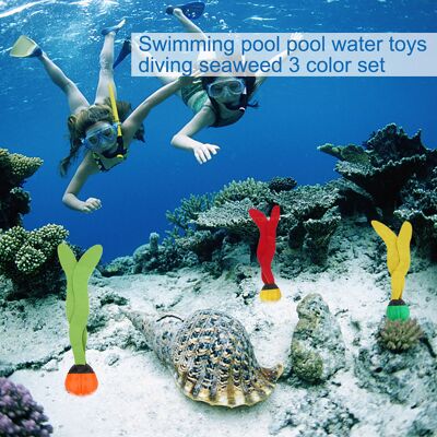 HEAT Lot De 3 Jouets De Piscine En Forme De Plantes Marines, Jouets De Plongée Pour S'Amuser Sous L'Eau Et Apprendre À Nager. HEAT Lot De 3 Jouets De Piscine En Forme De Plantes Marines, Jouets De Plongée Pour S'Amuser Sous L'Eau Et Apprendre À Nager.
