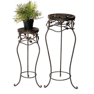 DANDIBO Blumenhocker Metall Schwarz Rund 2er Set 65 cm / 78 cm Blumenständer 18215 Blumensäule Antik Pflanzenständer Pflanzenhocker Vintage DANDIBO Blumenhocker Metall Schwarz Rund 2er Set 65 cm / 78 cm Blumenständer 18215 Blumensäule Antik Pflanzenständer Pflanzenhocker Vintage