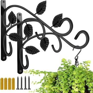 LIIYIELA Pflanzenampeln mit Wandhaken, 2 Gartenhalterungen für Blumentöpfe mit 29,5 cm langen Schrauben für Laternen, Vogelfutterhäuser, Windspiele und LIIYIELA Pflanzenampeln mit Wandhaken, 2 Gartenhalterungen für Blumentöpfe mit 29,5 cm langen Schrauben für Laternen, Vogelfutterhäuser, Windspiele und