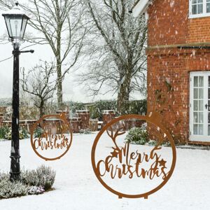 Wetterfestes rustikales Metall-Gartenschild, Weihnachtsdekoration für den Außenbereich, Buchstaben Wetterfestes rustikales Metall-Gartenschild, Weihnachtsdekoration für den Außenbereich, Buchstaben