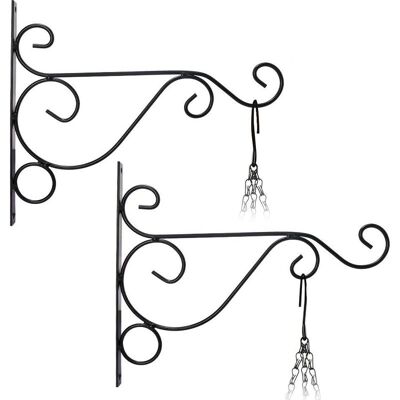 DPZO 2-teiliges Wand-pflanzenhaken-set (26 Cm X 21 Cm) Hängender Blumentopfhalter Windspiel Laterne Metall-gartenkorb Für Gartendekoration (schwarz) DPZO 2-teiliges Wand-pflanzenhaken-set (26 Cm X 21 Cm) Hängender Blumentopfhalter Windspiel Laterne Metall-gartenkorb Für Gartendekoration (schwarz)