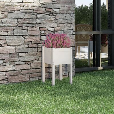 vidaXL Weiße Massivkiefer Gartenblumenkasten - Pflanzkasten für draußen vidaXL Weiße Massivkiefer Gartenblumenkasten - Pflanzkasten für draußen