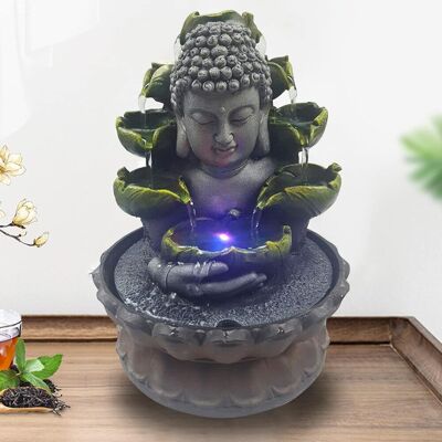SENDERPICK Buddha Statue Buddha Springbrunnen Dekoration Harz Sandstein Brunnen Wasser Ornamente Kaffeebasis SENDERPICK Buddha Statue Buddha Springbrunnen Dekoration Harz Sandstein Brunnen Wasser Ornamente Kaffeebasis