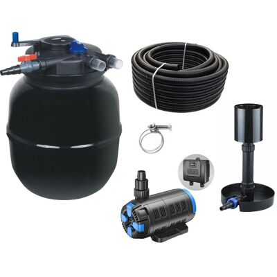 Aquaristikwelt24 - Druckteichfilter Set Cpf 50000 Regelbare Eco Pumpe 10m Schlauch Standskimmer Nr.56 Aquaristikwelt24 - Druckteichfilter Set Cpf 50000 Regelbare Eco Pumpe 10m Schlauch Standskimmer Nr.56