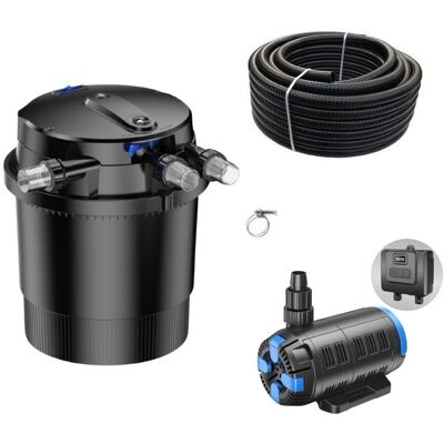 AQUARISTIKWELT24 Druckteichfilter Set Cpu 20000 Regelbare Eco Pumpe 10m Schlauch Nr.43 AQUARISTIKWELT24 Druckteichfilter Set Cpu 20000 Regelbare Eco Pumpe 10m Schlauch Nr.43