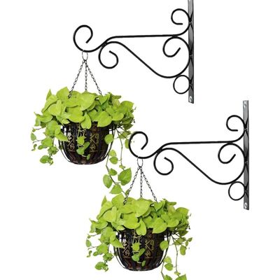 GRID COOL 2 Halterungen Für Hängekörbe Im Außenbereich, 25 Cm Lange Schwarze Metallhaken, Für Körbe, Vogelfutterhäuschen, Laternen GRID COOL 2 Halterungen Für Hängekörbe Im Außenbereich, 25 Cm Lange Schwarze Metallhaken, Für Körbe, Vogelfutterhäuschen, Laternen