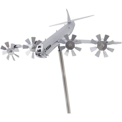 HEAT Windmühlen-skulptur Aus Edelstahl, Drehbare Windmühle Ohne Stromanschluss, Gartendekoration Aus Metall, Einfache Montage, Flugzeugmodell Für Den Rasen HEAT Windmühlen-skulptur Aus Edelstahl, Drehbare Windmühle Ohne Stromanschluss, Gartendekoration Aus Metall, Einfache Montage, Flugzeugmodell Für Den Rasen