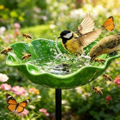 OEM Vogelbad/futterhaus – 15 X 15 X 60 Cm – Metall-futterhaus Mit Blumendekor – Futterhaus Für Den Außenbereich – Buntes Futterhaus Für Vögel, Schmetterlinge Und Bienen – Gartendekoration Für Garten, Rase OEM Vogelbad/futterhaus – 15 X 15 X 60 Cm – Metall-futterhaus Mit Blumendekor – Futterhaus Für Den Außenbereich – Buntes Futterhaus Für Vögel, Schmetterlinge Und Bienen – Gartendekoration Für Garten, Rase