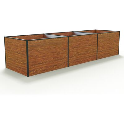 Hochbeet Kräuter-gemüse-beet Kingsize Daniela Aluminium - 351 X 77 X 77 Cm - Holzoptik - Formstabil Und Witterungsbeständig Mit Aluminium-hohlkammerprofilen - Gfp Hochbeet Kräuter-gemüse-beet Kingsize Daniela Aluminium - 351 X 77 X 77 Cm - Holzoptik - Formstabil Und Witterungsbeständig Mit Aluminium-hohlkammerprofilen - Gfp