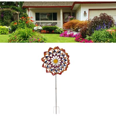 JUTE Farbenfrohe 3d-windmühle Für Den Garten, Blumen, Bunte Metallwindmühle, Gartendekoration. JUTE Farbenfrohe 3d-windmühle Für Den Garten, Blumen, Bunte Metallwindmühle, Gartendekoration.