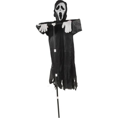 HEAT Gruselige Vogelscheuche Aus Polyester-pvc Mit Abnehmbarer Stange, Gartendekoration Mit Geistergesicht Für Halloween Und Ländliche Sicherheit HEAT Gruselige Vogelscheuche Aus Polyester-pvc Mit Abnehmbarer Stange, Gartendekoration Mit Geistergesicht Für Halloween Und Ländliche Sicherheit