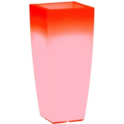 MONACIS Leuchtende Vase 'stilo Square Bright' Mit Dekoration, Mit Led, Für Den Außeneinsatz 'made In Italy -rot / Square 39 Cm / Mit Kabel MONACIS Leuchtende Vase 'stilo Square Bright' Mit Dekoration, Mit Led, Für Den Außeneinsatz 'made In Italy -rot / Square 39 Cm / Mit Kabel