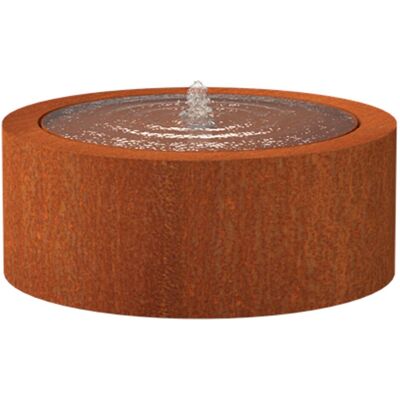 Wassertisch Rund Corten-stahl Rost Braun/orange Wasserspiel Mit Pumpe & Led Verschiedene Größe 100x40 Cm - Adezz Wassertisch Rund Corten-stahl Rost Braun/orange Wasserspiel Mit Pumpe & Led Verschiedene Größe 100x40 Cm - Adezz
