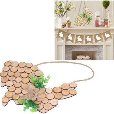 JUTE Türdekoration Aus Holz In Form Eines Baumstumpfs, Hängender Osterhase, Hängende Holzprodukte JUTE Türdekoration Aus Holz In Form Eines Baumstumpfs, Hängender Osterhase, Hängende Holzprodukte