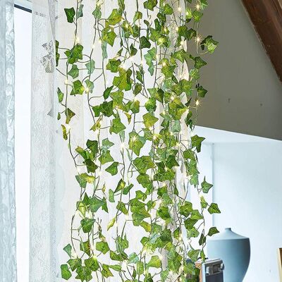 HEAT Künstliche Efeu-lichterkette, 10 M, 100 Leds, Dekorative Ranke Für Den Außenbereich, Hängende Pflanzengirlande Mit Lichterkette Für Terrasse, Garten Und Balkon HEAT Künstliche Efeu-lichterkette, 10 M, 100 Leds, Dekorative Ranke Für Den Außenbereich, Hängende Pflanzengirlande Mit Lichterkette Für Terrasse, Garten Und Balkon