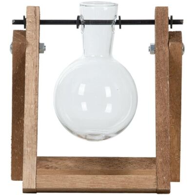 ESSCHERT DESIGN Flaschenvase Auf Einem Holzständer ESSCHERT DESIGN Flaschenvase Auf Einem Holzständer
