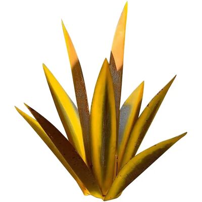 Minkurow Gartendeko Ornament Agave Iron Art Creative Ornament 27cm (gelb) Minkurow Gartendeko Ornament Agave Iron Art Creative Ornament 27cm (gelb)