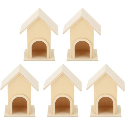 HEAT 5-teiliges Vogelhaus-set Aus Rohholz, Diy-hänge-vogelfutterhaus, Gartendekoration, Handgefertigte Terrassendekoration HEAT 5-teiliges Vogelhaus-set Aus Rohholz, Diy-hänge-vogelfutterhaus, Gartendekoration, Handgefertigte Terrassendekoration