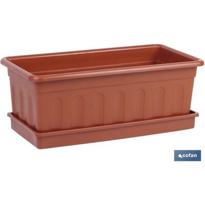 Cofan - Brauner Übertopf Orangenblütenmodell 40x20x15,5+platte 38x16,6cm Cofan - Brauner Übertopf Orangenblütenmodell 40x20x15,5+platte 38x16,6cm