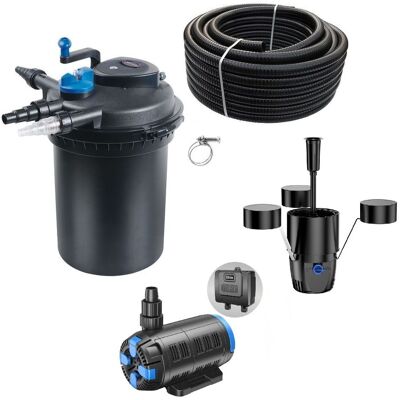 Aquaristikwelt24 - Druckteichfilter Set Cpf 10000 Regelbare Eco Pumpe 10m Schlauch Externer Skimmer Nr.24 Aquaristikwelt24 - Druckteichfilter Set Cpf 10000 Regelbare Eco Pumpe 10m Schlauch Externer Skimmer Nr.24