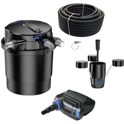 AQUARISTIKWELT24 Druckteichfilter Set Cpu 20000 Mit 50w Eco Pumpe 10m Schlauch Externer Skimmer Nr.42 AQUARISTIKWELT24 Druckteichfilter Set Cpu 20000 Mit 50w Eco Pumpe 10m Schlauch Externer Skimmer Nr.42