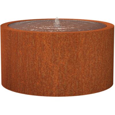 Adezz - Wassertisch Rund Corten-stahl Rost Braun/orange Wasserspiel Mit Pumpe & Led Verschiedene Größe 145x75 Cm Adezz - Wassertisch Rund Corten-stahl Rost Braun/orange Wasserspiel Mit Pumpe & Led Verschiedene Größe 145x75 Cm