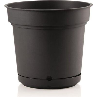 TERAPLAST Outdoor Runde Vase Aus Kunstoff Mit Untersetzer ''Hydral Element'' Für Blumen Und Pflanzen -48 Cm / Anthrazit TERAPLAST Outdoor Runde Vase Aus Kunstoff Mit Untersetzer ''Hydral Element'' Für Blumen Und Pflanzen -48 Cm / Anthrazit