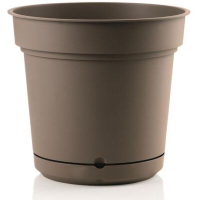 Teraplast - Outdoor Runde Vase Aus Kunstoff Mit Untersetzer ''Hydral Element'' Für Blumen Und Pflanzen -38 Cm / Braun Teraplast - Outdoor Runde Vase Aus Kunstoff Mit Untersetzer ''Hydral Element'' Für Blumen Und Pflanzen -38 Cm / Braun