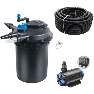 AQUARISTIKWELT24 Druckteichfilter Set Cpf 10000 Regelbare Eco Pumpe 10m Schlauch Nr.23 AQUARISTIKWELT24 Druckteichfilter Set Cpf 10000 Regelbare Eco Pumpe 10m Schlauch Nr.23