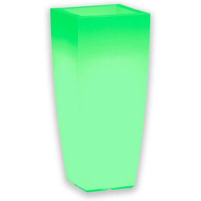 MONACIS Leuchtende Vase 'stilo Square Bright' Mit Dekoration, Mit Led, Für Den Außeneinsatz 'made In Italy -grün / Square 33 Cm / Mit Kabel MONACIS Leuchtende Vase 'stilo Square Bright' Mit Dekoration, Mit Led, Für Den Außeneinsatz 'made In Italy -grün / Square 33 Cm / Mit Kabel