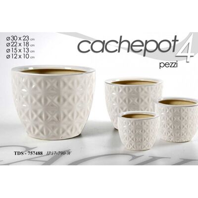 Webmarketpoint Iperbriko Vasen Set 4 Weiß Dekorativ Größen 30x23cm, 22x18cm, 15x13cm, 12x10cm - Vase Set Webmarketpoint Iperbriko Vasen Set 4 Weiß Dekorativ Größen 30x23cm, 22x18cm, 15x13cm, 12x10cm - Vase Set
