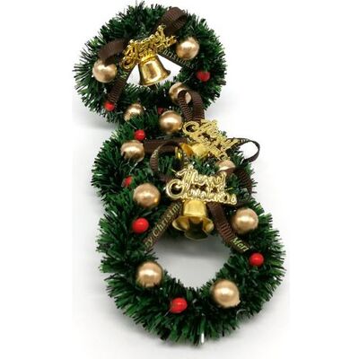 JUTE Puppenhauszubehör – 6 Cm Miniatur-weihnachtskranz Für Tür – Gartendekoration JUTE Puppenhauszubehör – 6 Cm Miniatur-weihnachtskranz Für Tür – Gartendekoration