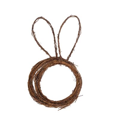HEAT Diy-hasenkranz Aus Weidenreben, Osterhasenkranz, Faltbarer Hasen-rattan-girlandenkranz Für Hof- Und Gartendekoration HEAT Diy-hasenkranz Aus Weidenreben, Osterhasenkranz, Faltbarer Hasen-rattan-girlandenkranz Für Hof- Und Gartendekoration