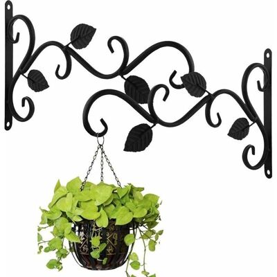 DPZO Hängekorbhalterungen, Wandhaken Aus Eisen, Metall-hängehalterungen Für Den Außenbereich Mit Schrauben, Gartendekoration Für Pflanzen, Laternen, Windspiele (2 Stück) DPZO Hängekorbhalterungen, Wandhaken Aus Eisen, Metall-hängehalterungen Für Den Außenbereich Mit Schrauben, Gartendekoration Für Pflanzen, Laternen, Windspiele (2 Stück)