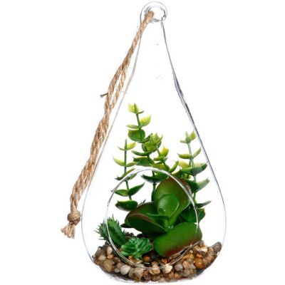 ATMOSPHERA Künstliche Hängepflanze Zementtopf H19,5cm - Modell 1 ATMOSPHERA Künstliche Hängepflanze Zementtopf H19,5cm - Modell 1