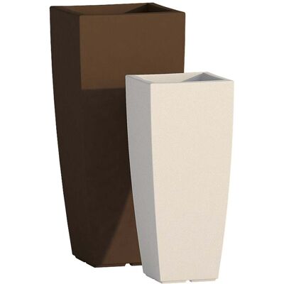 Monacis - Hohe Quadratische Vase Cromia Square Aus Harz 'made In Italy -anthrazit / 70 Cm Monacis - Hohe Quadratische Vase Cromia Square Aus Harz 'made In Italy -anthrazit / 70 Cm