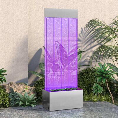 Vidaxl Bubble Column With Rgb Leds Stainless Steel And Acrylic 110 Cm Vidaxl Bubble Column With Rgb Leds Stainless Steel And Acrylic 110 Cm