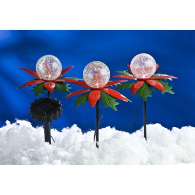 BURI Led Solar Gartendeko Blumenkasten Laterne Solarleuchte Lichterkette Kunstpflanze - Stern 3er BURI Led Solar Gartendeko Blumenkasten Laterne Solarleuchte Lichterkette Kunstpflanze - Stern 3er