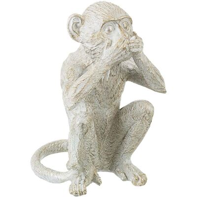 BIZZOTTO Dekorative Statuette Für Garten Und Veranda Weißer Affe H 24 Cm -ich Kann Nicht Sprechen Affe BIZZOTTO Dekorative Statuette Für Garten Und Veranda Weißer Affe H 24 Cm -ich Kann Nicht Sprechen Affe
