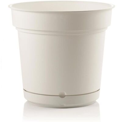Teraplast - Outdoor Runde Vase Aus Kunstoff Mit Untersetzer ''Hydral Element'' Für Blumen Und Pflanzen -78 Cm / Weiss Teraplast - Outdoor Runde Vase Aus Kunstoff Mit Untersetzer ''Hydral Element'' Für Blumen Und Pflanzen -78 Cm / Weiss