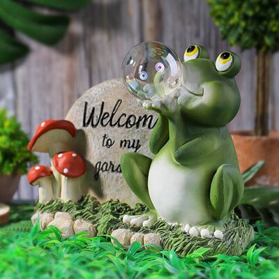 HEAT Garten-solarleuchten Aus Kunstharz, Froschform, Deko-statue, Wegleuchte, Niedliche Cartoon-dekoration Für Den Außenbereich HEAT Garten-solarleuchten Aus Kunstharz, Froschform, Deko-statue, Wegleuchte, Niedliche Cartoon-dekoration Für Den Außenbereich