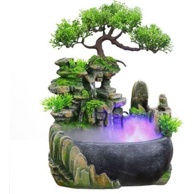 OEM Zimmerbrunnen Mit Led-beleuchtung, Dekorativer Zen-tischbrunnen Mit Steinen Und Pflanzen, Entspannender Mini-feng-shui-brunnen Für Zuhause Oder Büro OEM Zimmerbrunnen Mit Led-beleuchtung, Dekorativer Zen-tischbrunnen Mit Steinen Und Pflanzen, Entspannender Mini-feng-shui-brunnen Für Zuhause Oder Büro